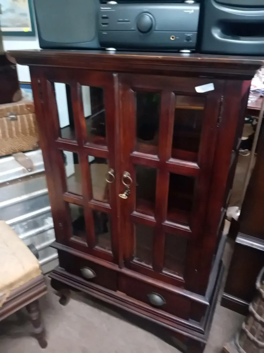 Solid Mahogany Glazed Cabinet - Image 1