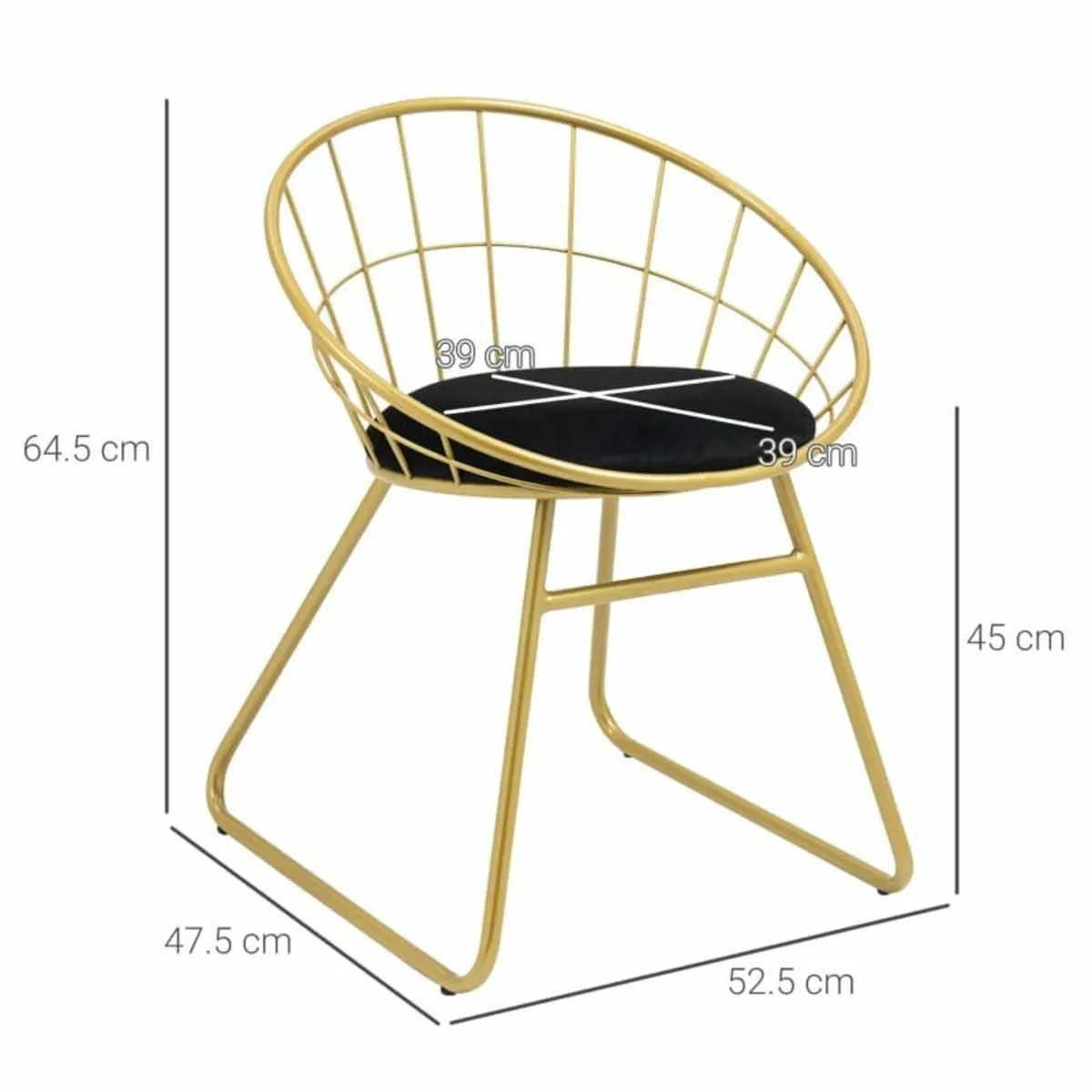 Dining Chairs Set of 2, Metal Wire Kitchen Chair w - Image 3