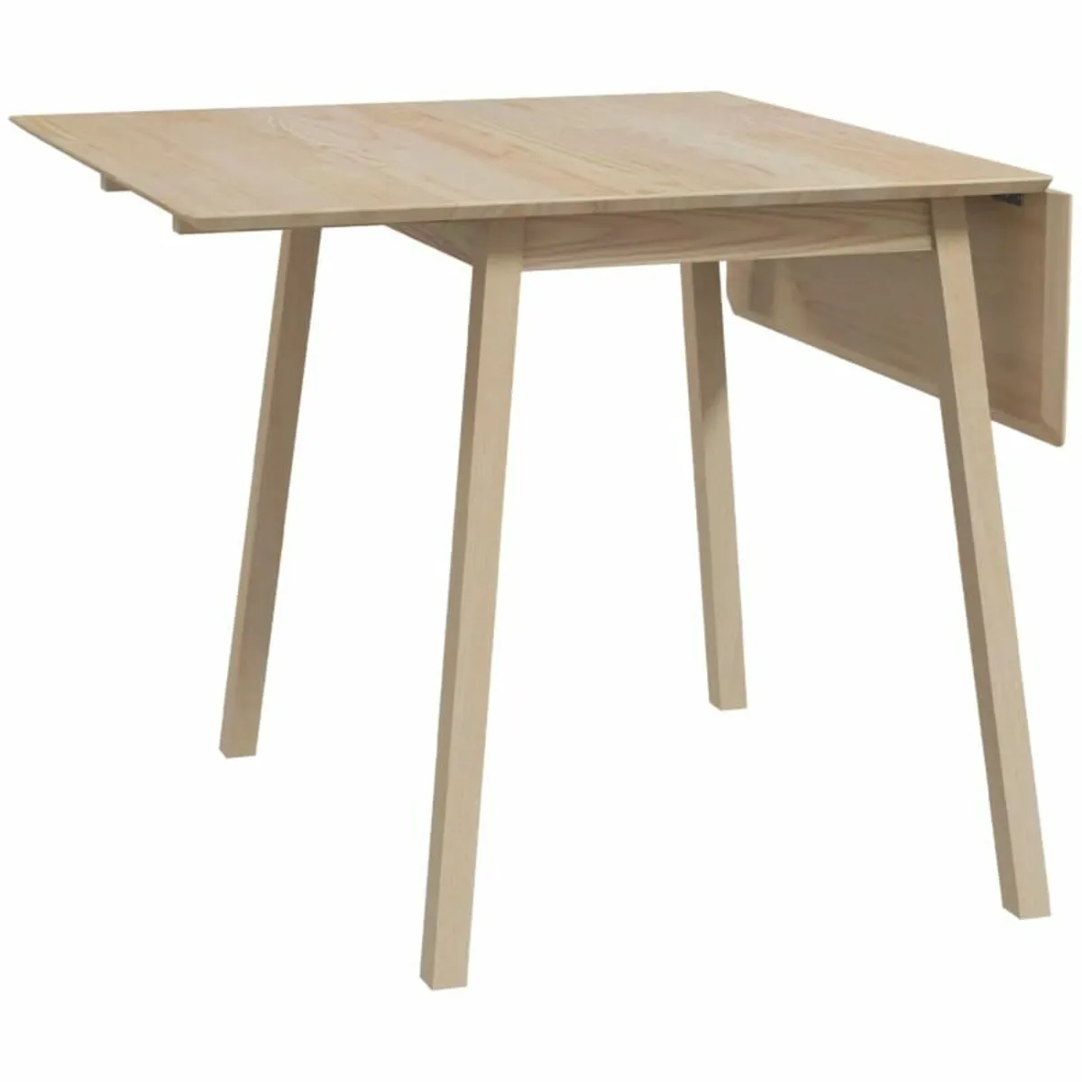 Wooden Four-Seater Drop Leaf Table - Natural Finis - Image 1