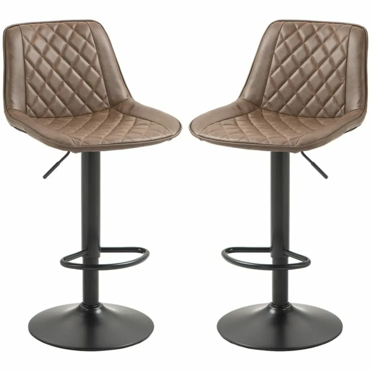Bar Stools Set of 2, Retro Adjustable Kitchen Stoo - Image 1