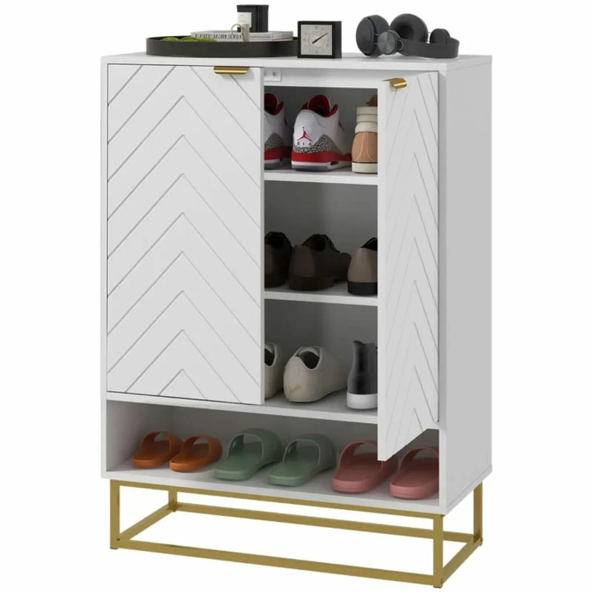 Shoe Storage Cabinet, Modern Shoe Cupboard with Op - Image 1