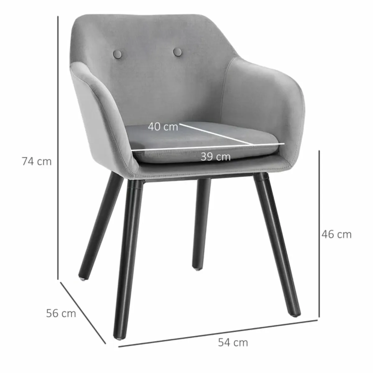 Dining Chairs Set of 2 Modern Upholstered Fabric V - Image 2