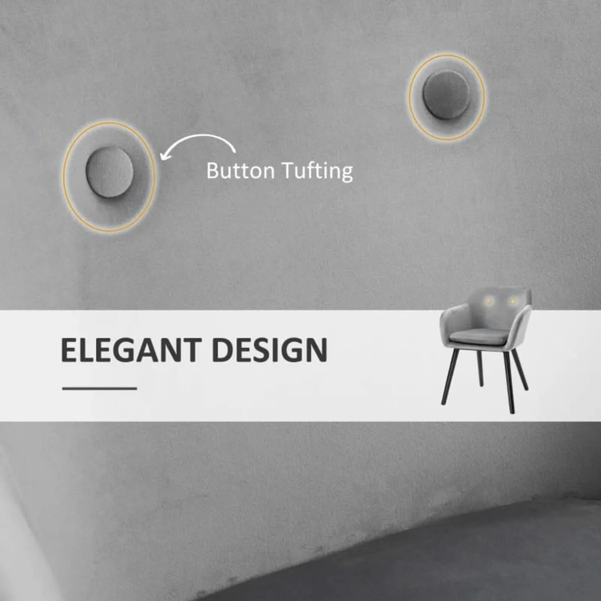 Dining Chairs Set of 2 Modern Upholstered Fabric V - Image 4