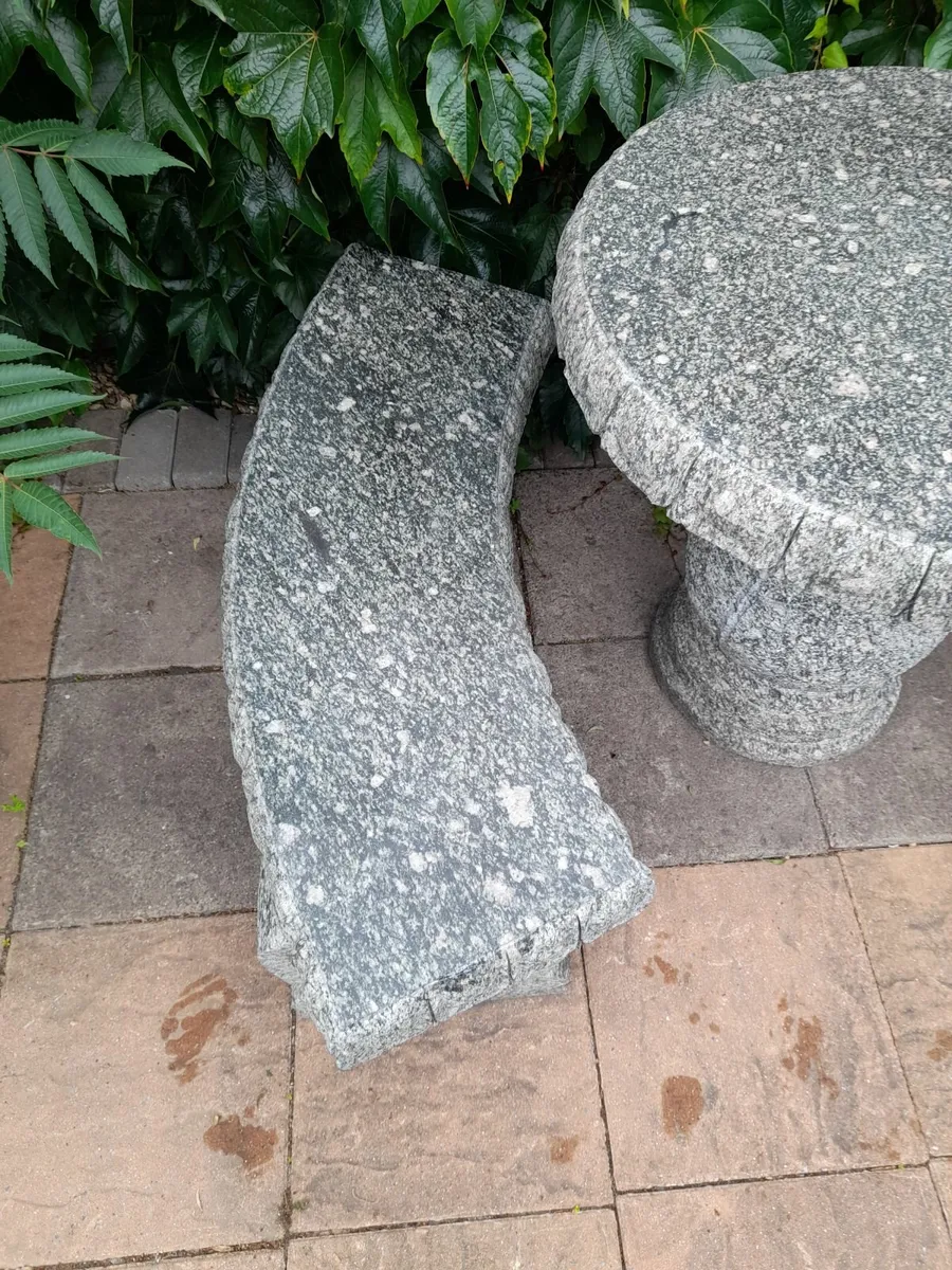 Granite and Marble Table and 2 Benches -  1,750 - Image 3