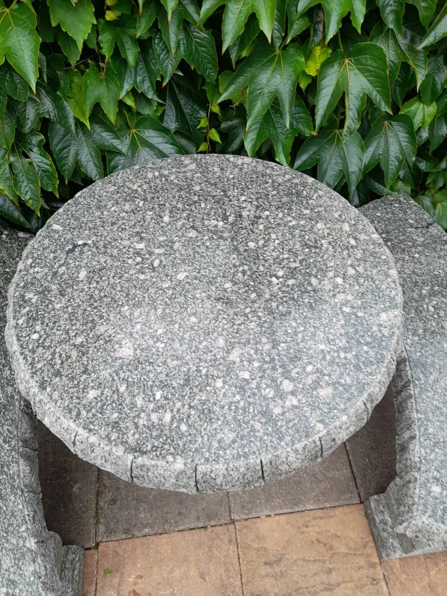 Granite and Marble Table and 2 Benches -  1,750 - Image 4