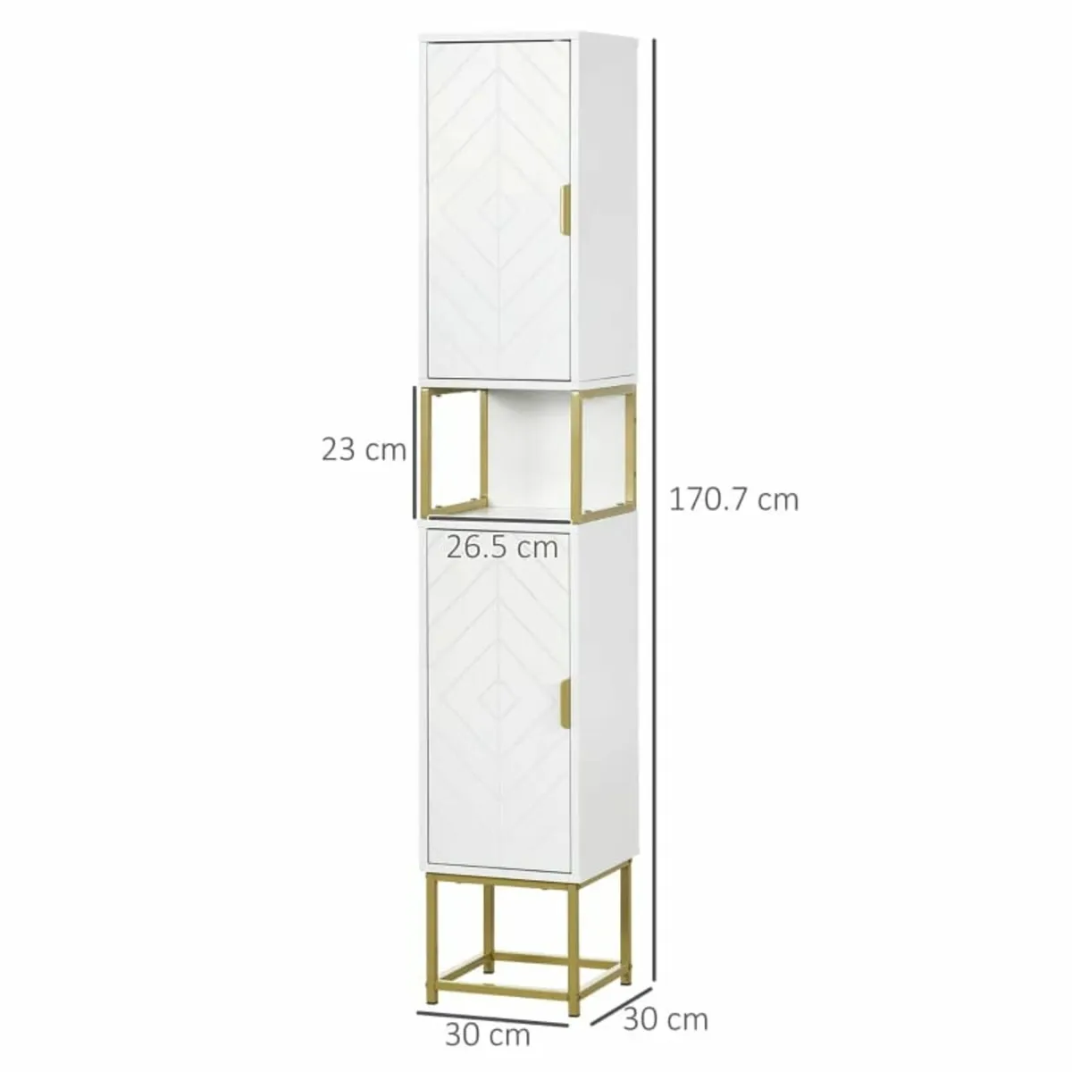 kleankin Narrow Bathroom Storage Cabinet, Freestan - Image 2