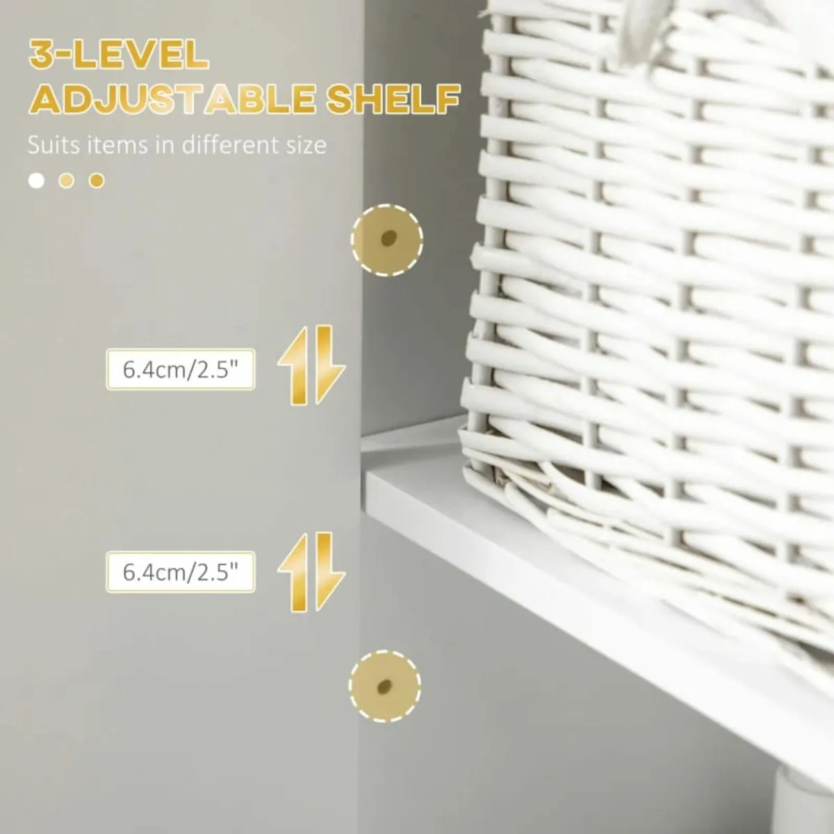 kleankin Narrow Bathroom Storage Cabinet, Freestan - Image 4