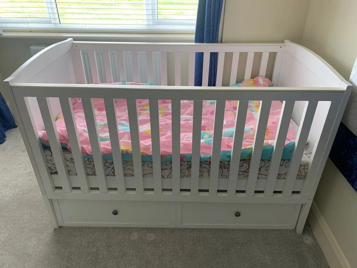 Mamia Cot Bed with Under Storage + Mattress includ - Image 2