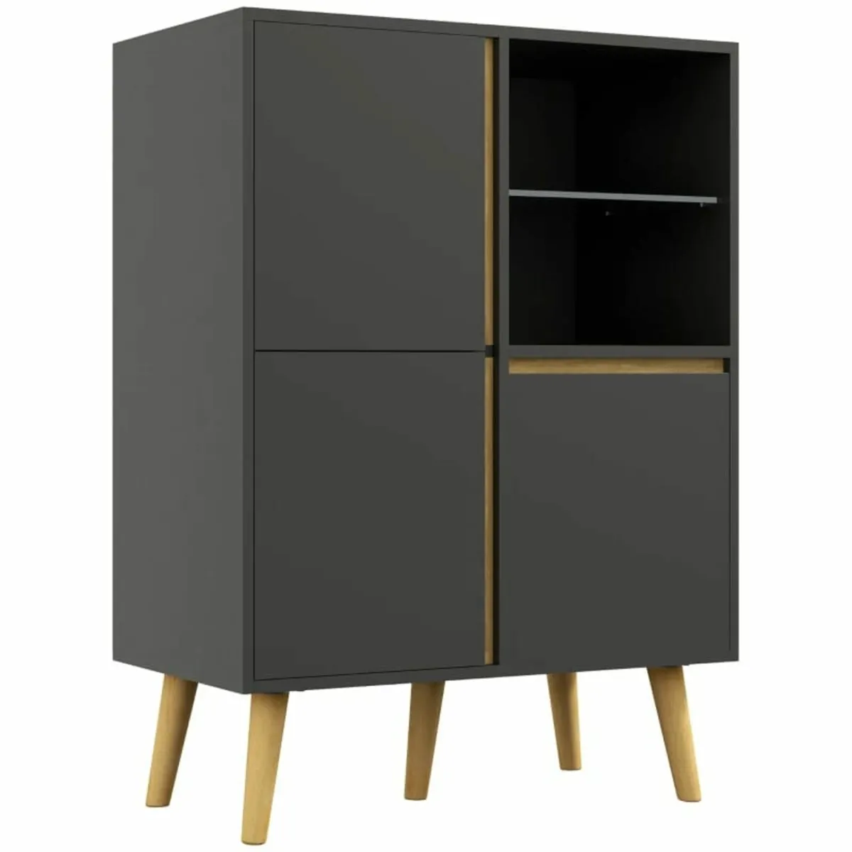 Storage Cabinet Sideboard with Tempered Glass Adju - Image 1