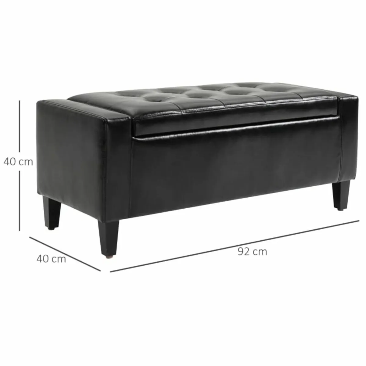 PU Leather Storage Ottoman Bench Storage Chest Tuf - Image 2