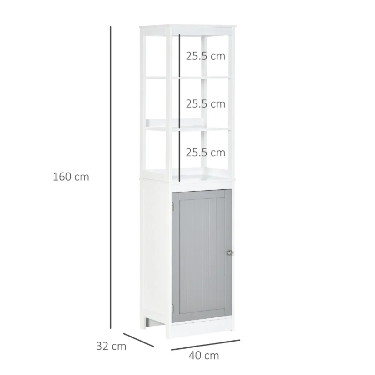 Tall Bathroom Cabinet Free Standing Slimline Cupbo - Image 2