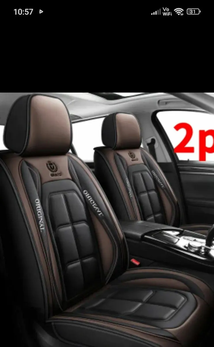 Set of 2 Leather effect Car front seats covers - Image 1