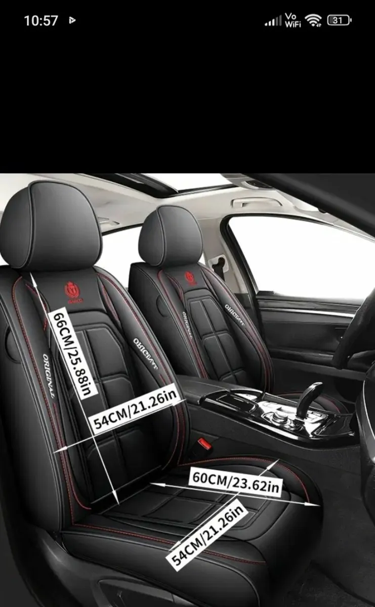 Set of 2 Leather effect Car front seats covers - Image 2