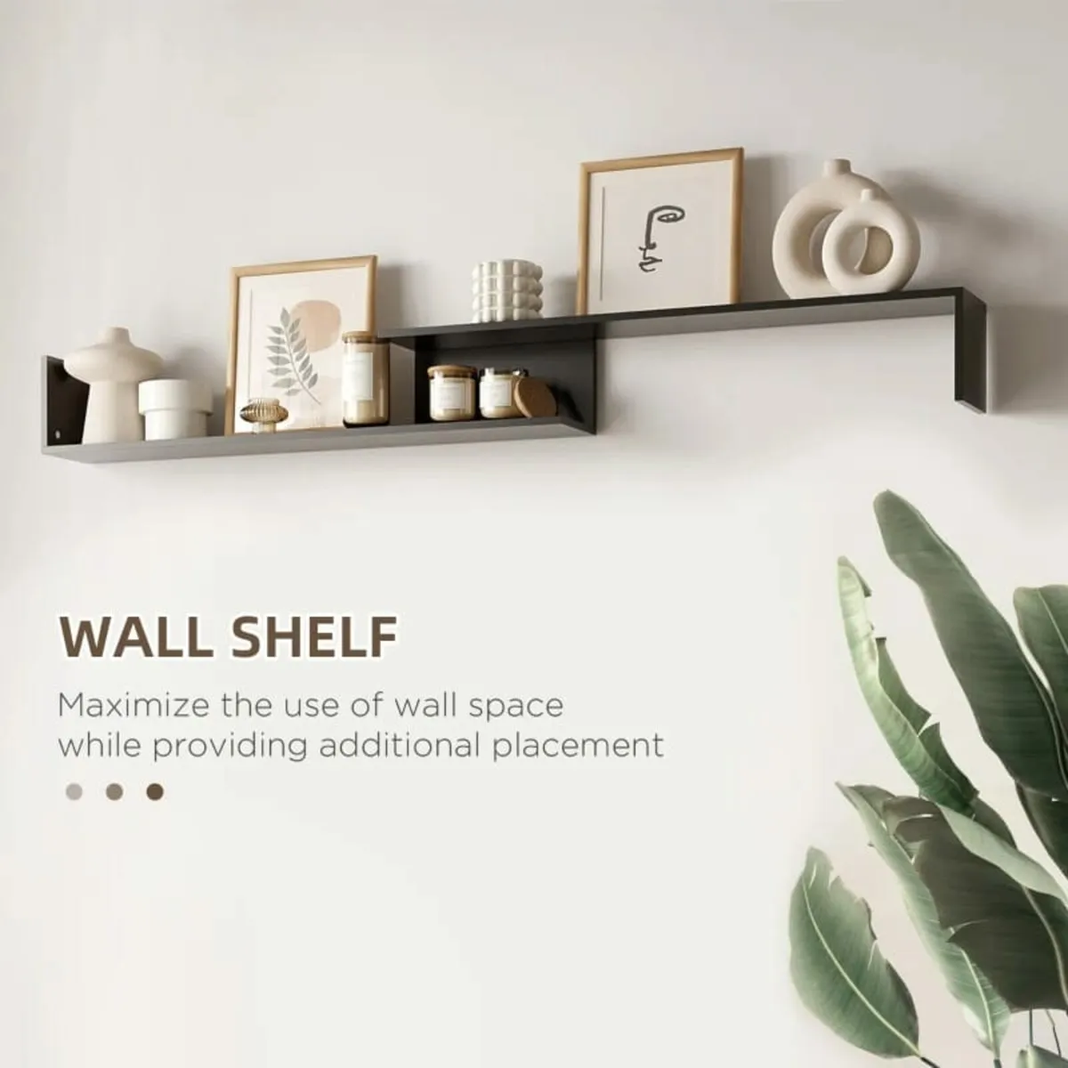 Modern TV Cabinet with Wall Shelf, TV Unit with St - Image 4