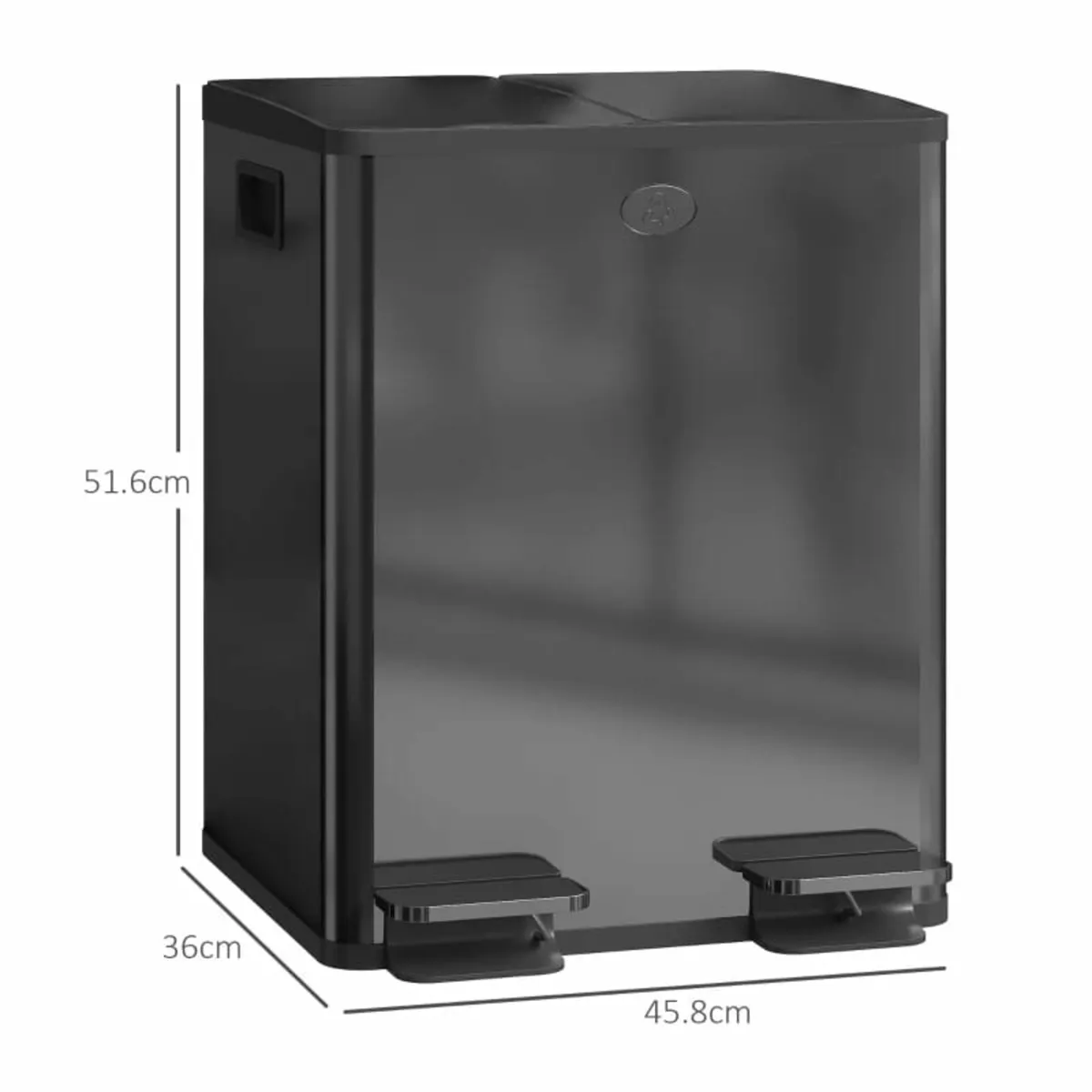 40L Dual Compartment Stainless Steel Bin, with Deo - Image 4