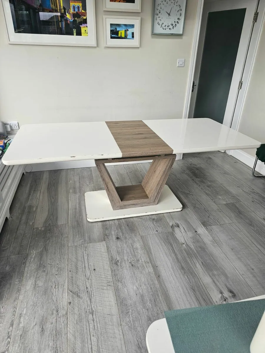 Dining Room Table & Matching Console with 6 Chairs - Image 1