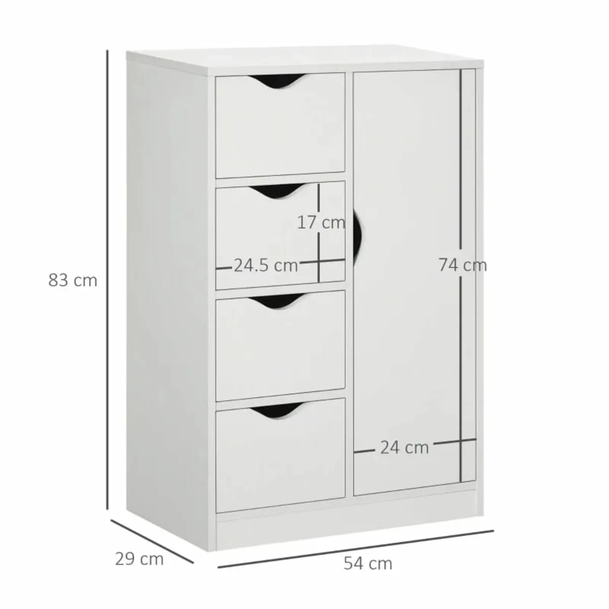Bathroom Cabinet, Freestanding Storage Cabinet wit - Image 2