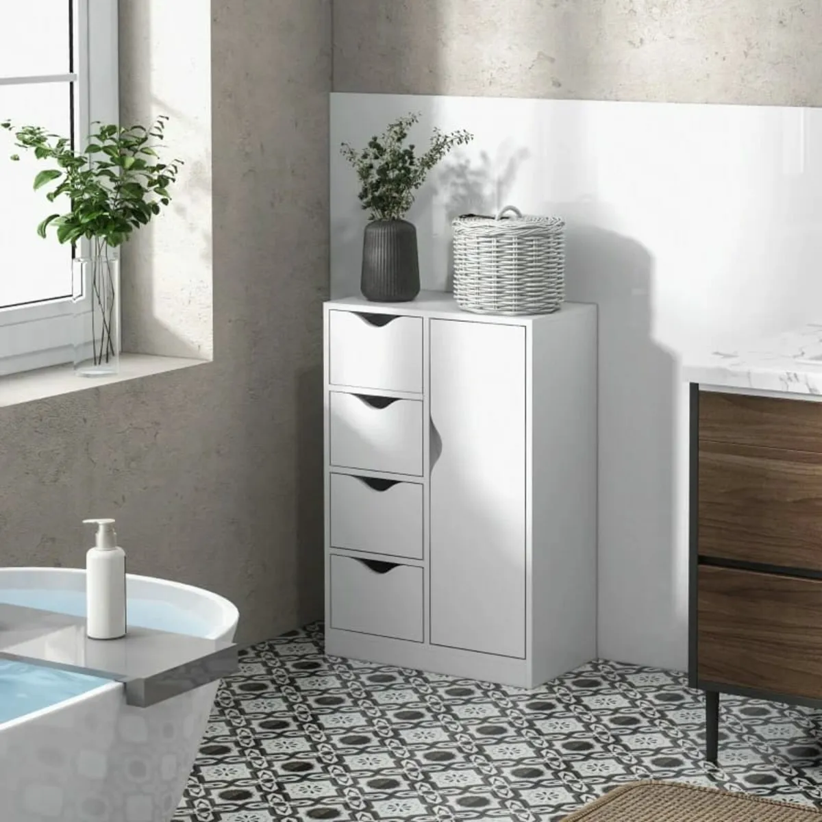 Bathroom Cabinet, Freestanding Storage Cabinet wit - Image 3