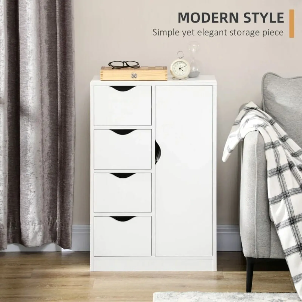 Bathroom Cabinet, Freestanding Storage Cabinet wit - Image 4