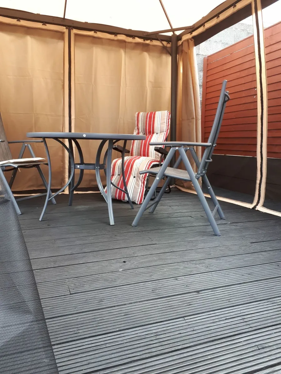 Gazeebo, 3m x 3m  in beige and black - Image 2