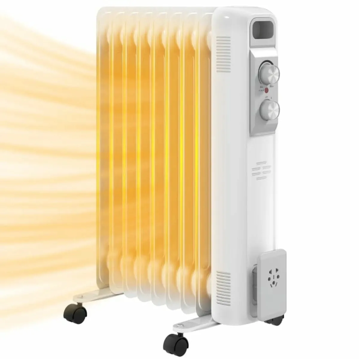 2kW Nine Fin Oil-Filled Radiator - White - Image 1