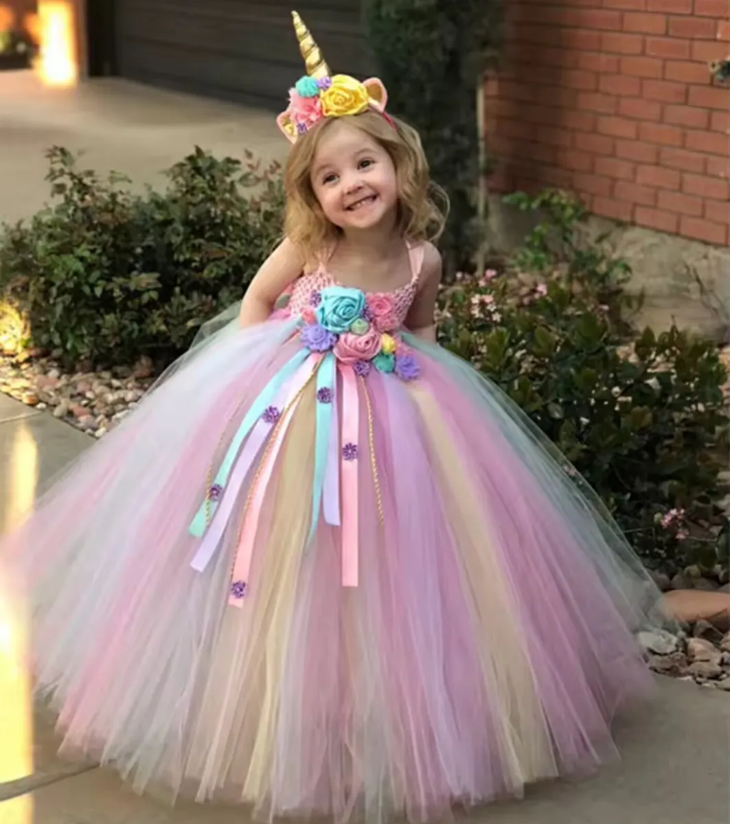 Unicorn Flower Tutu Dress Costume - Image 2