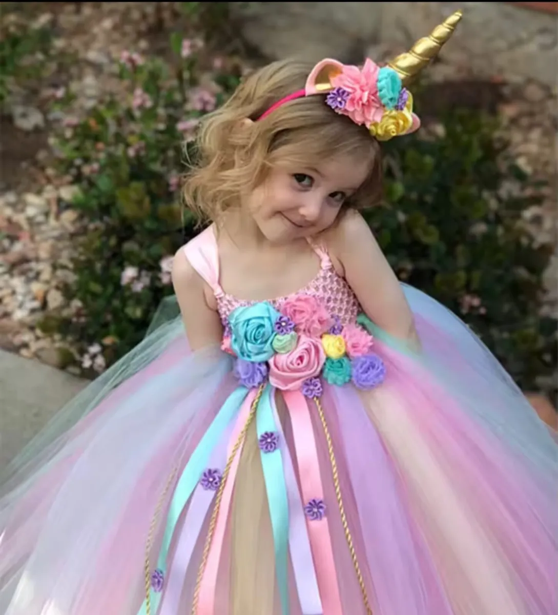 Unicorn Flower Tutu Dress Costume - Image 3