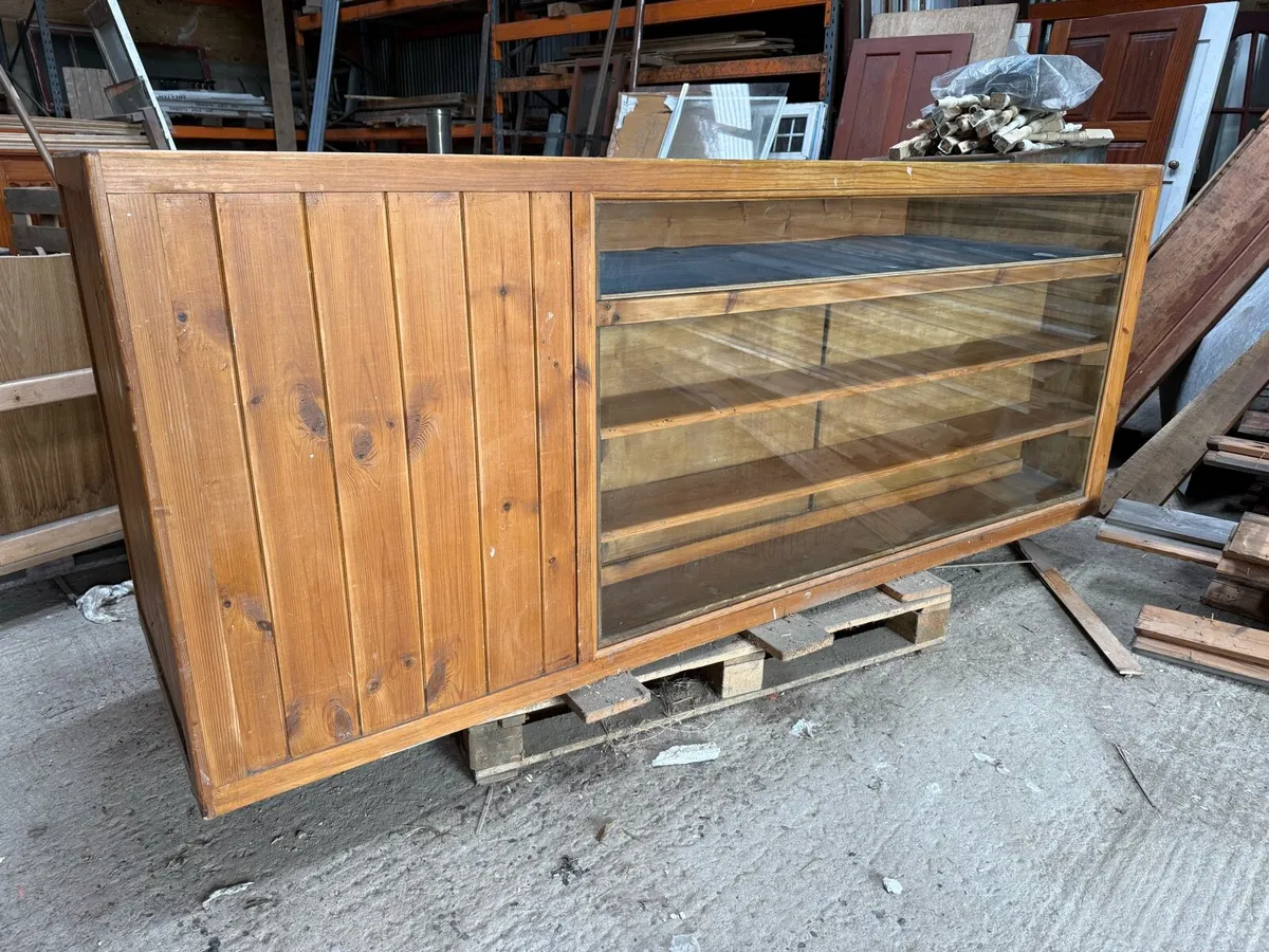 Eight foot pine shop display counter - Image 1