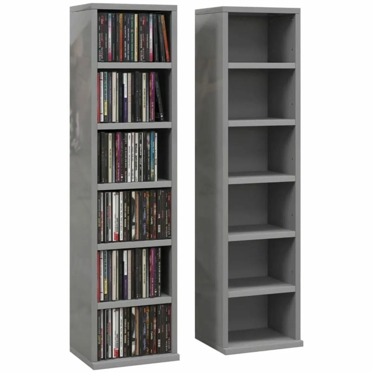 Set of Two 102 CD Storage Units - High Gloss Grey - Image 1