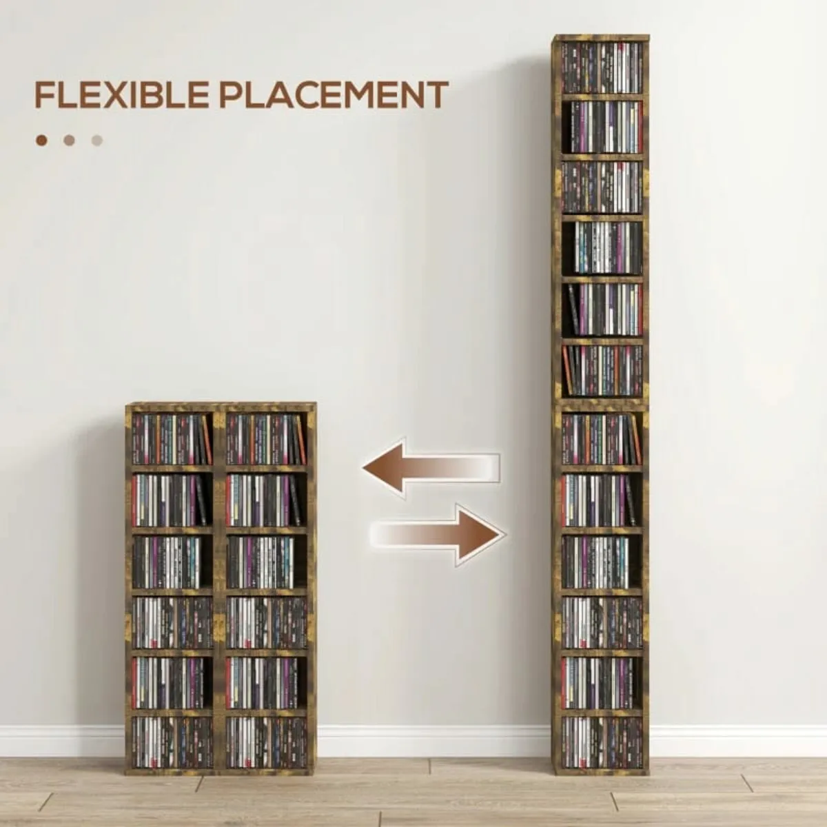 Set of Two 102 CD Storage Units - Mid Brown Wood-E - Image 4