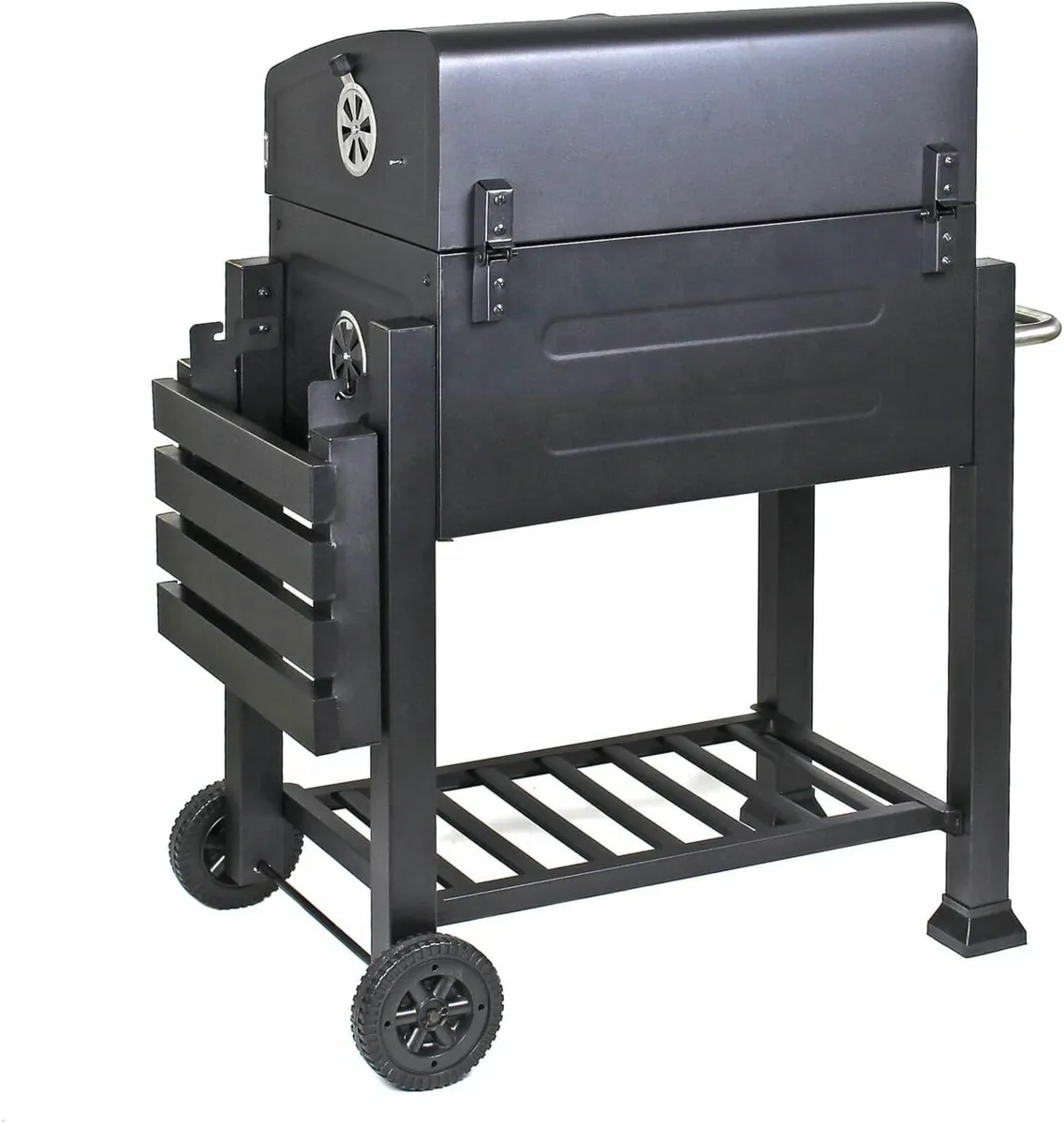 BBQ Charcoal Trolley with Wheels, Side Shelf - Image 2