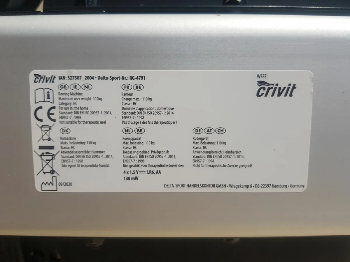 Crivit Rowing Machine - Image 3