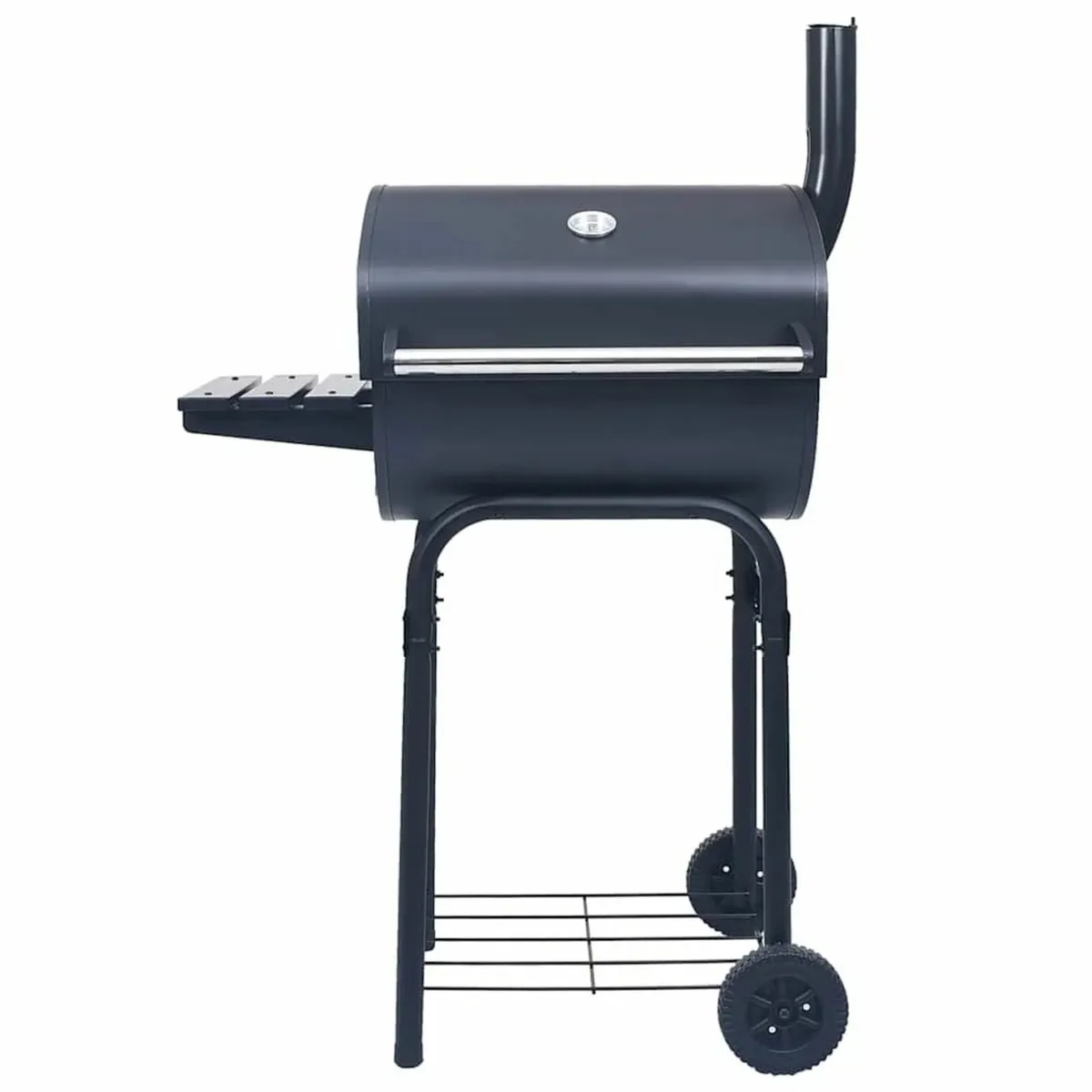Charcoal BBQ Grill Smoker with Bottom Shelf Black - Image 2