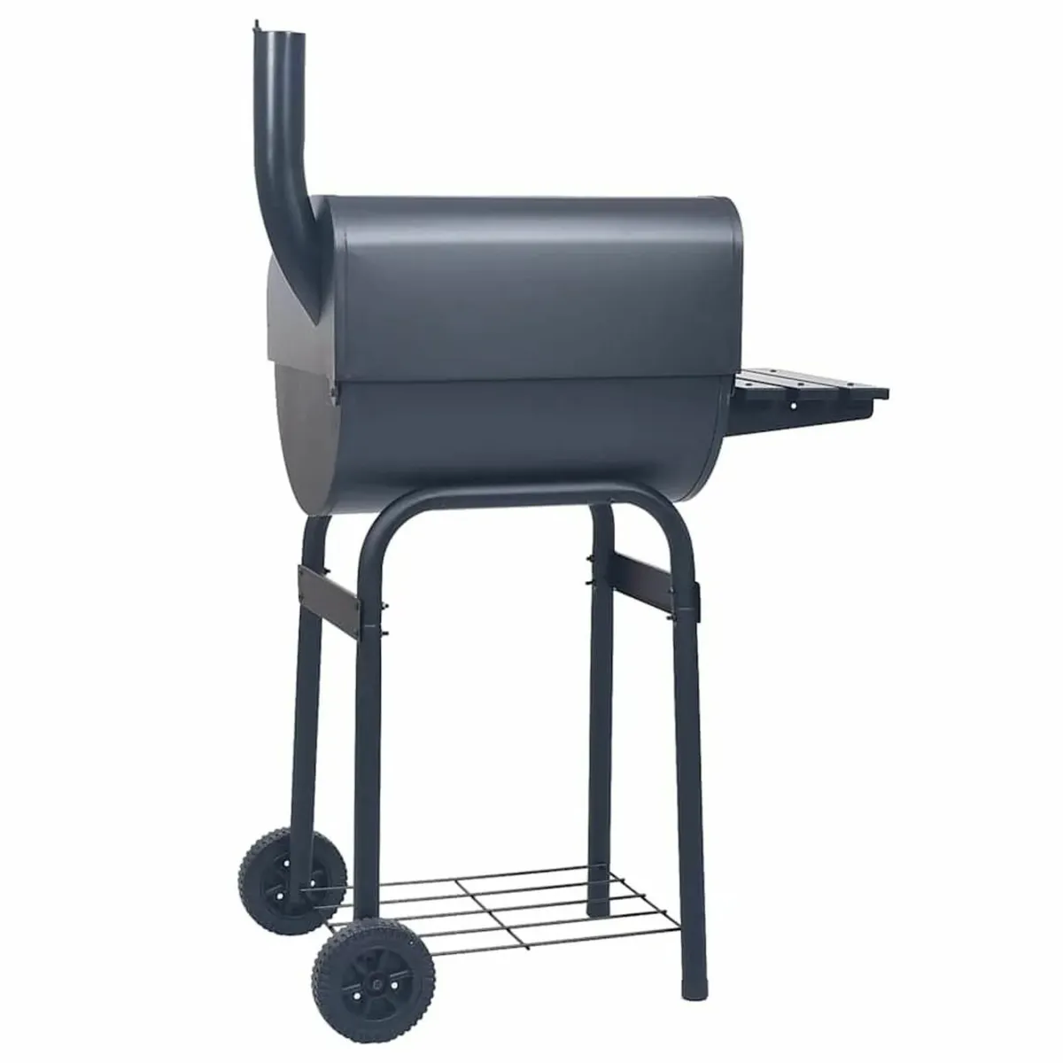 Charcoal BBQ Grill Smoker with Bottom Shelf Black - Image 4
