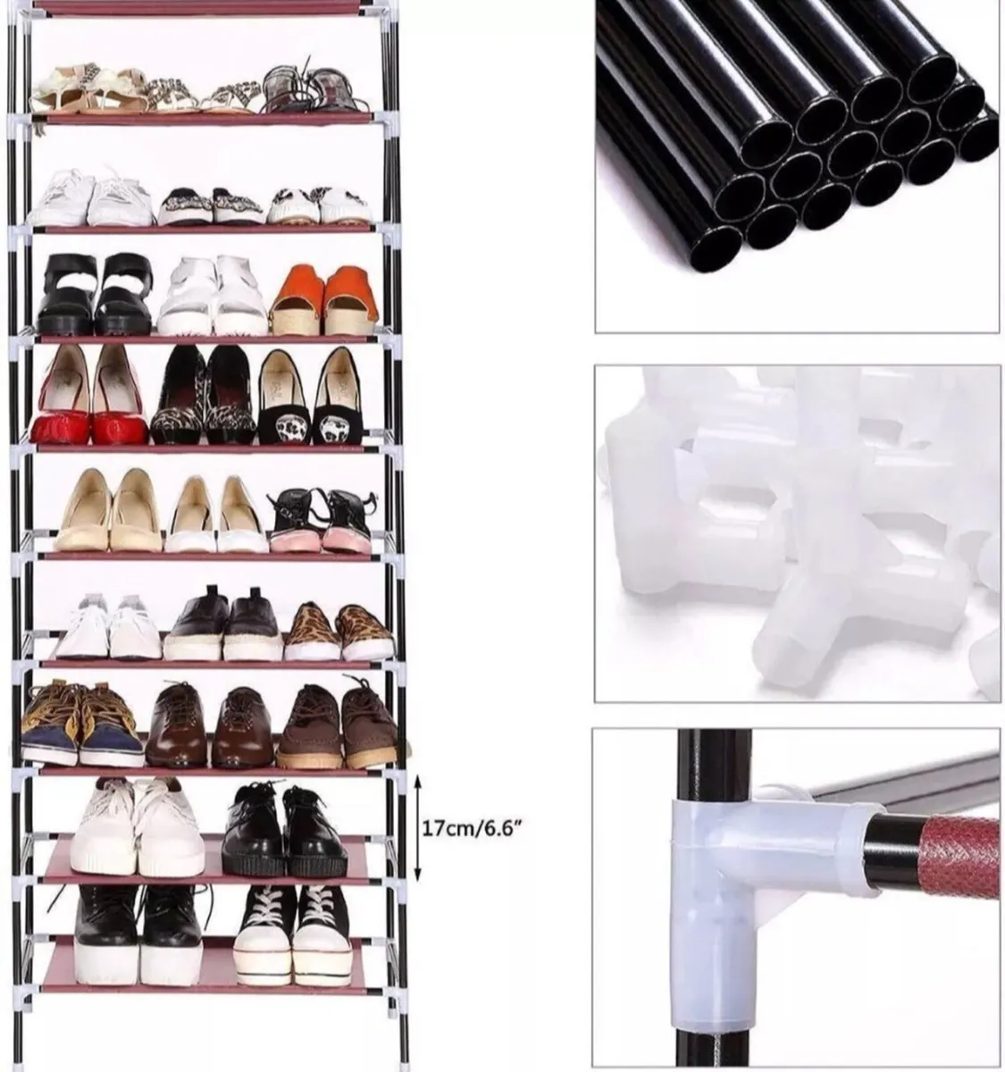 Dustproof Metal Frame Canvas Shoe Rack  NEW - Image 2