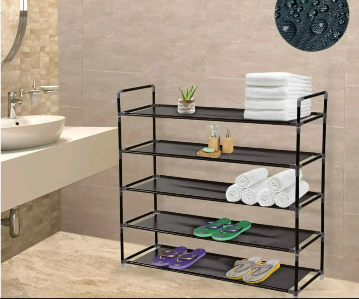 5 Tier Shoe Rack Metal Frame Storage NEW - Image 1