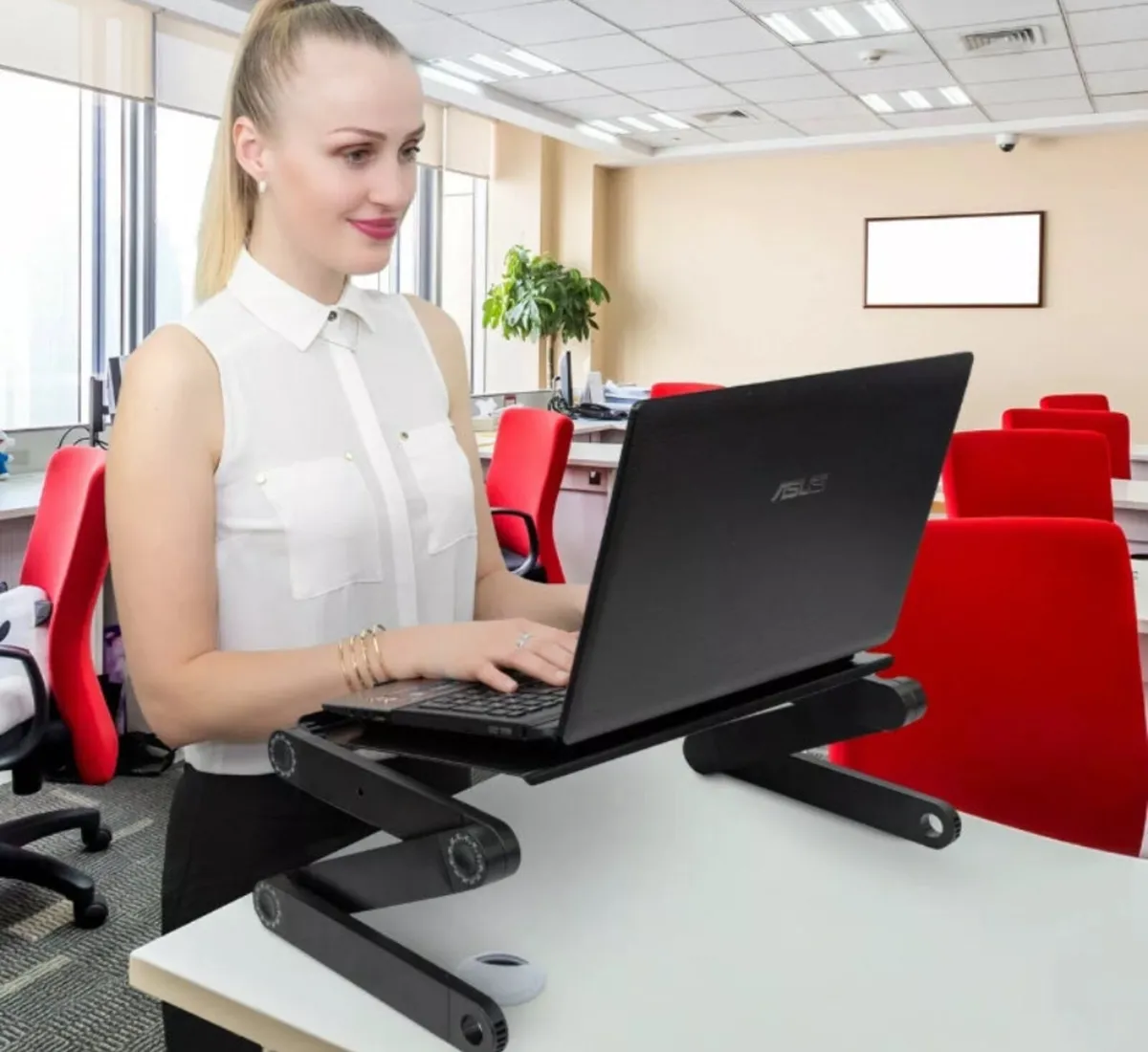 Folding Laptop Stand Riser Tray Table Desk NEW - Image 3