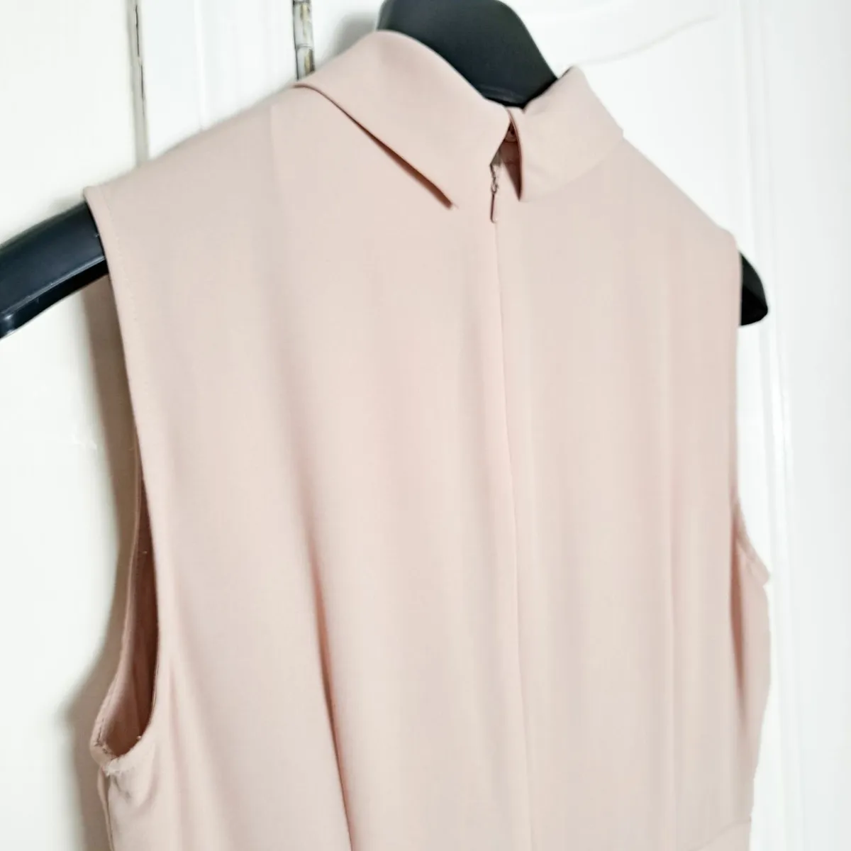 Hobbs Beige Pink Midi Dress Sleeveless 10UK - Image 4