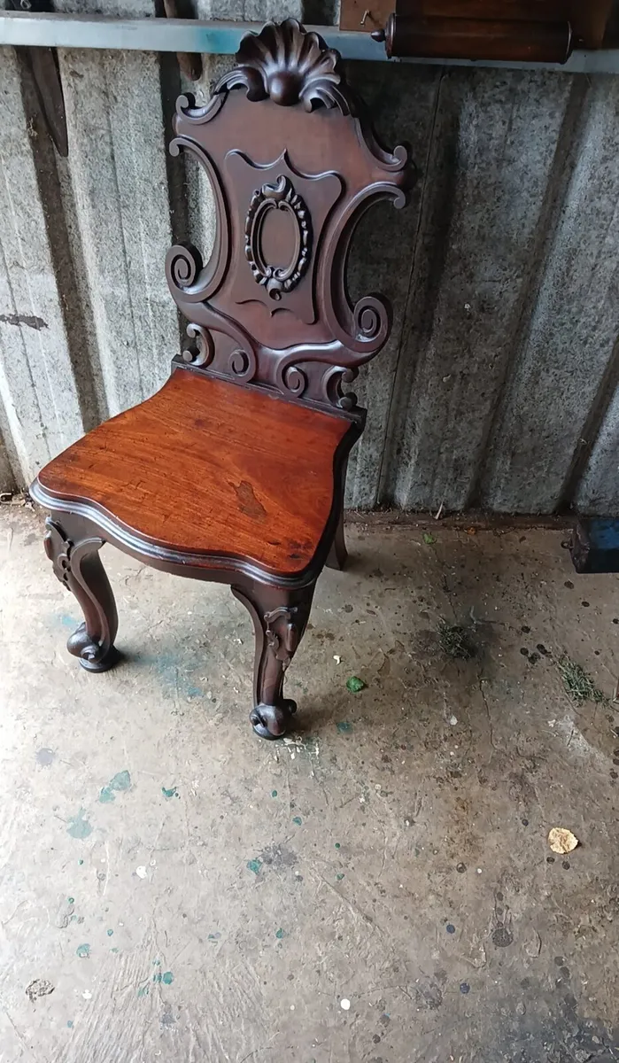 Mohagany carved chair - Image 3