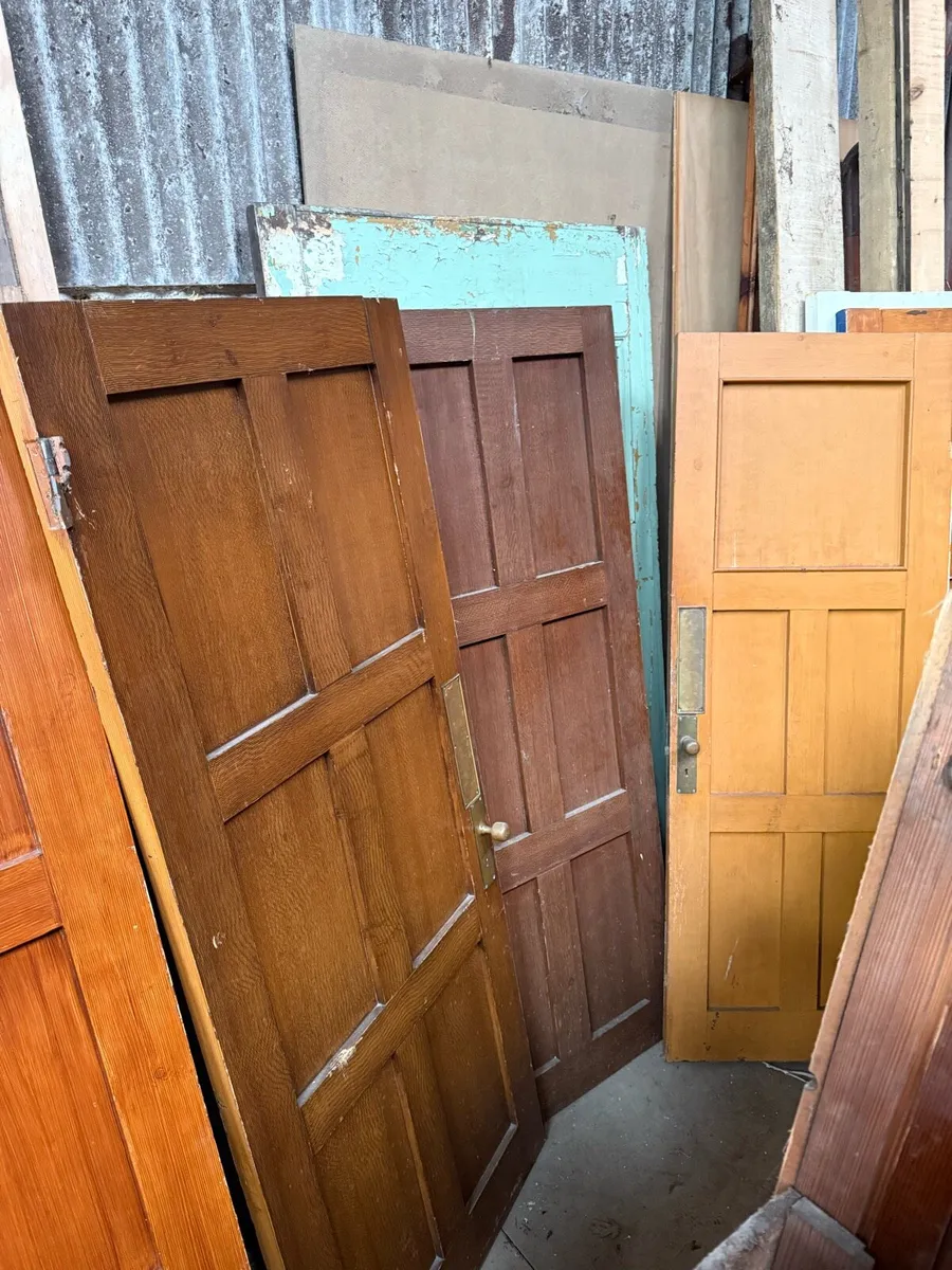 Seven matching square six panel doors. - Image 2