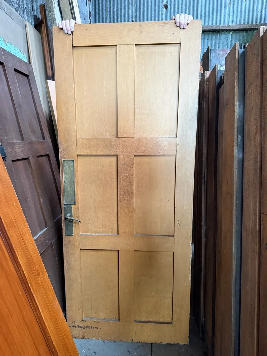 Seven matching square six panel doors. - Image 3