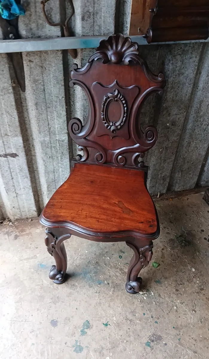 Mohagany carved chair - Image 4