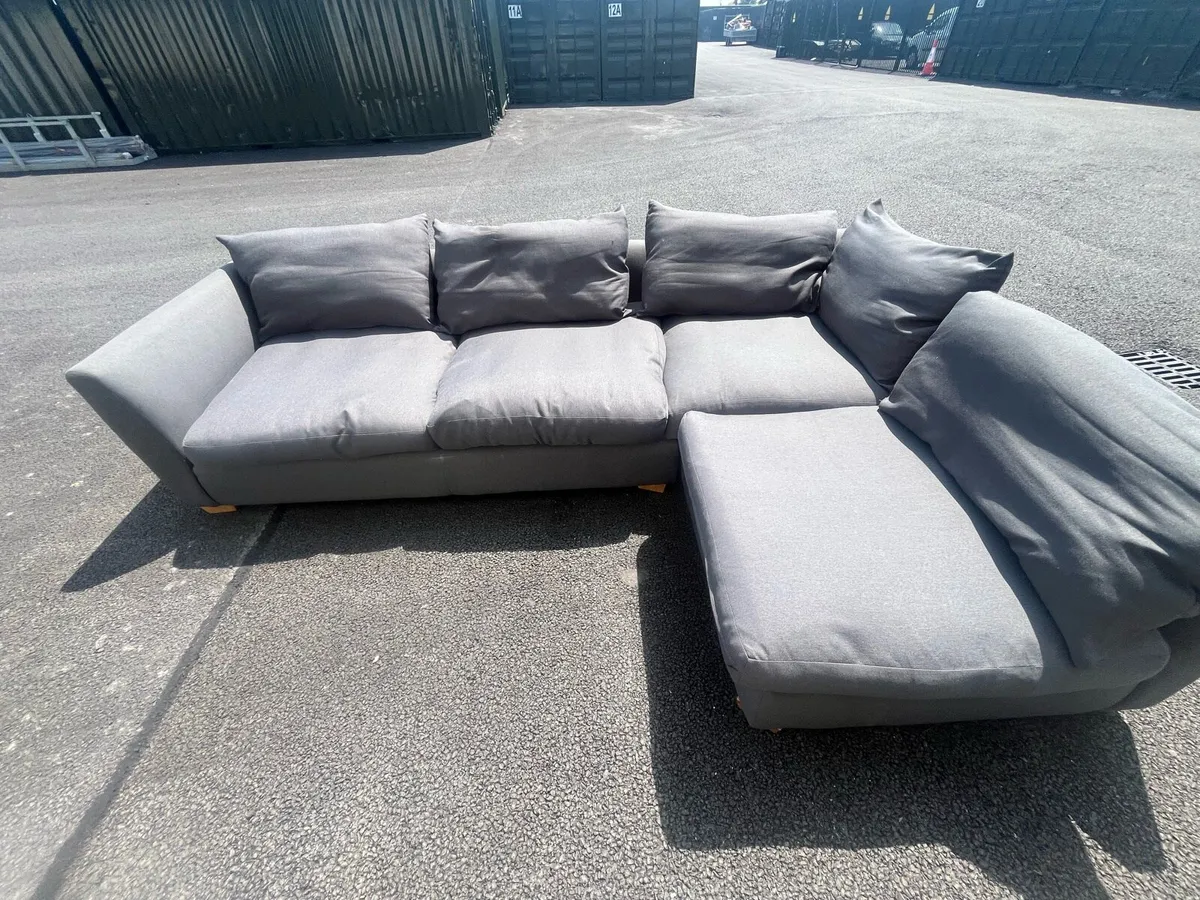 Navy corner sofa L shaped couch furniture - Image 2