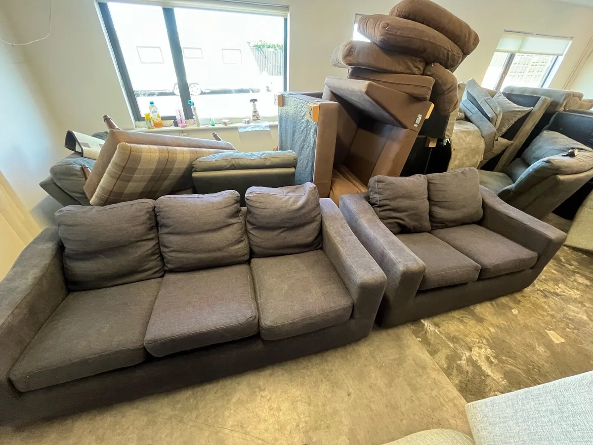 Grey 3+2 sofa set delivery available - Image 2