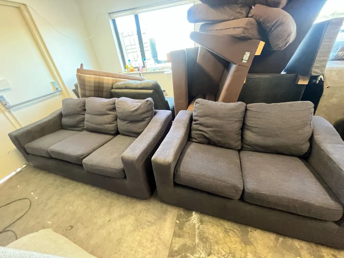 Grey 3+2 sofa set delivery available - Image 4