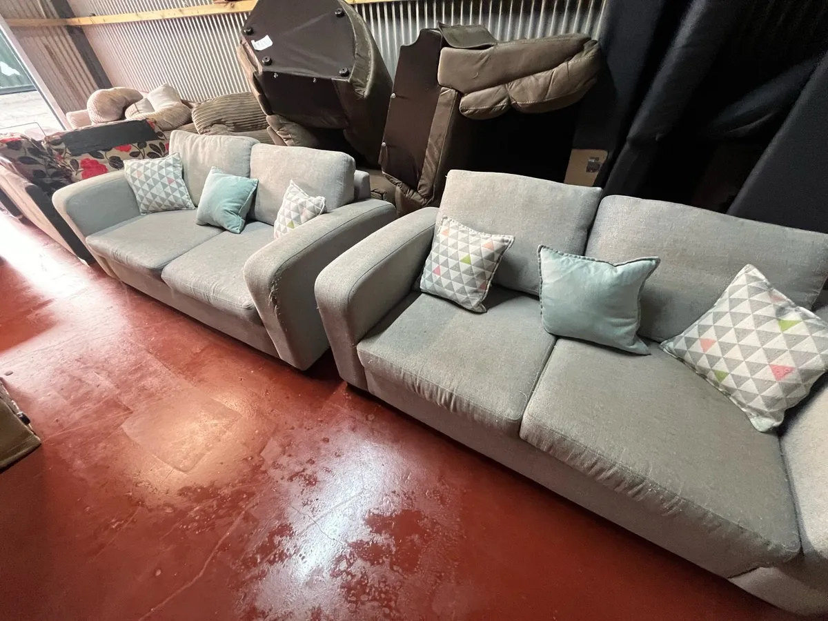 Grey 3+2 sofa set couches delivery - Image 1