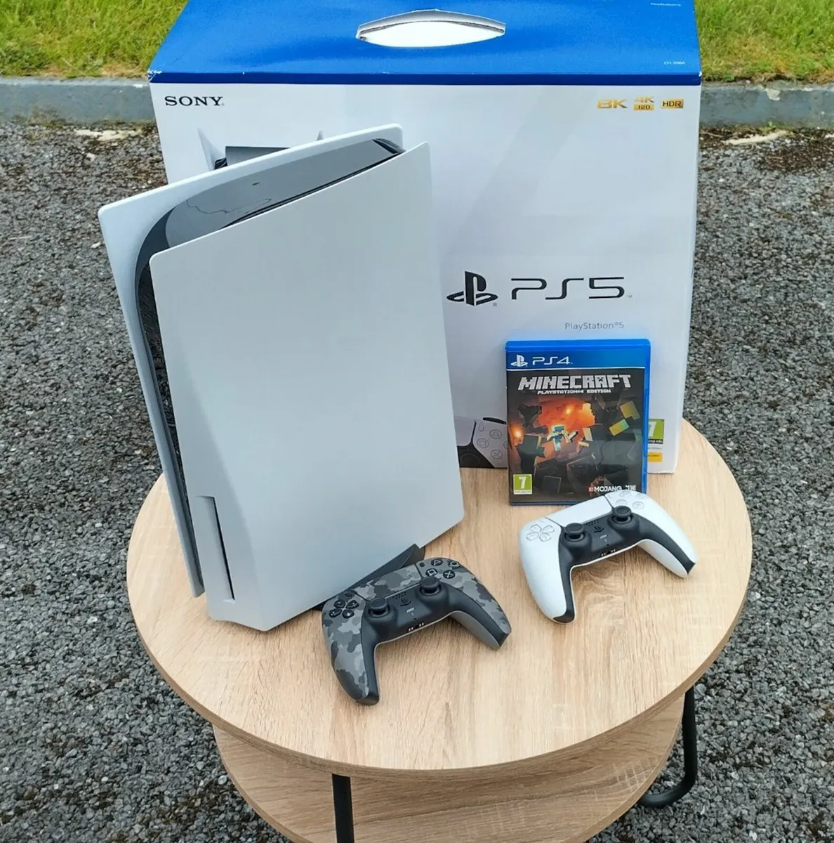 PlayStation 5 w/ Two Controllers & Minecraft - Image 1