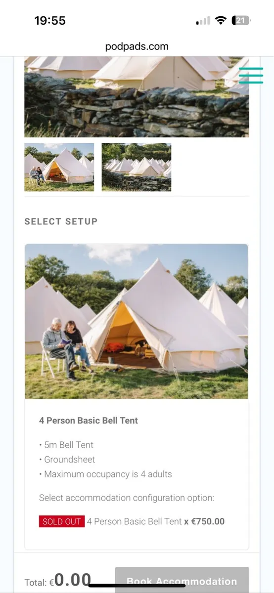 All Together Now 5M Bell Tent with 4 beds - Image 2