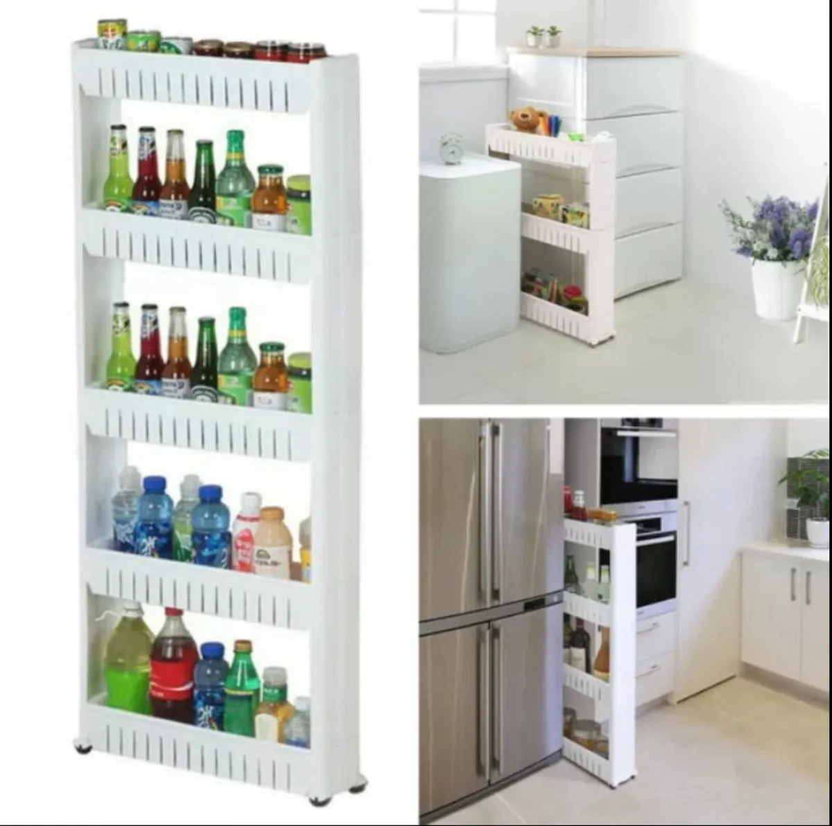 Slide Out Kitchen Trolley Rack 3 or 5 Shelves NEW - Image 1