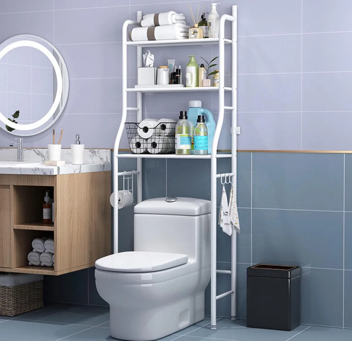 3 Tier Bathroom Shelf Over Toilet Storage Rack NEW - Image 2